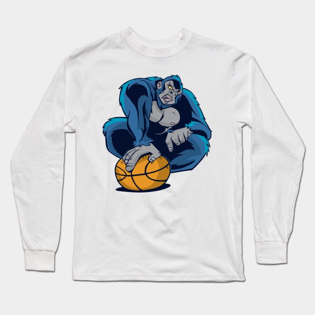 basketball team for gorilla awesome Long Sleeve T-Shirt by Midoart